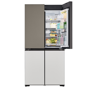 LG MoodUP, 617 L, augstums 187 cm, pelēka/balta - SBS Ledusskapis