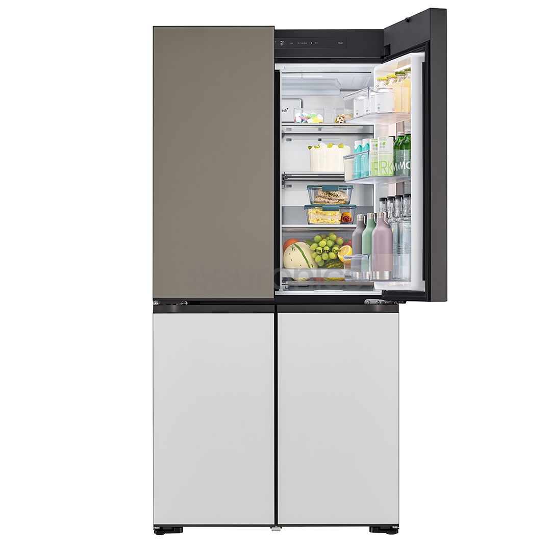 LG MoodUP, 617 L, augstums 187 cm, pelēka/balta - SBS Ledusskapis