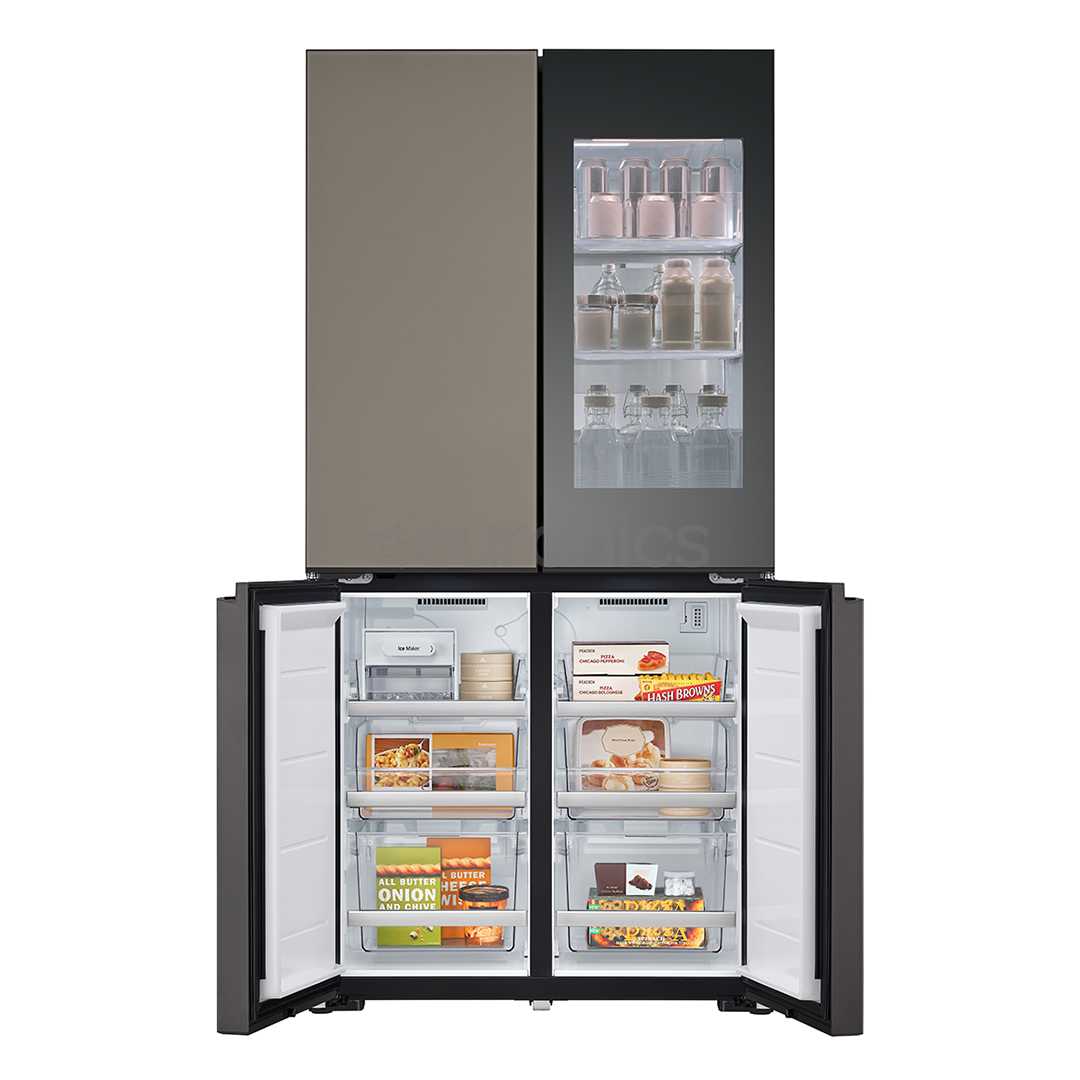 LG MoodUP, 617 L, augstums 187 cm, pelēka/balta - SBS Ledusskapis