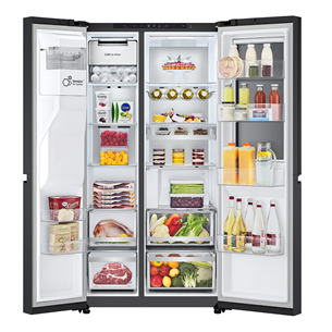 LG, InstaView, 628 л, высота 179 см, черный - SBS-холодильник