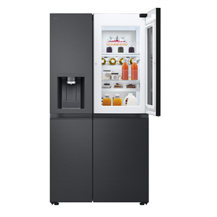 LG, InstaView, 628 л, высота 179 см, черный - SBS-холодильник