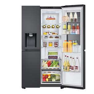 LG, InstaView, 628 л, высота 179 см, черный - SBS-холодильник