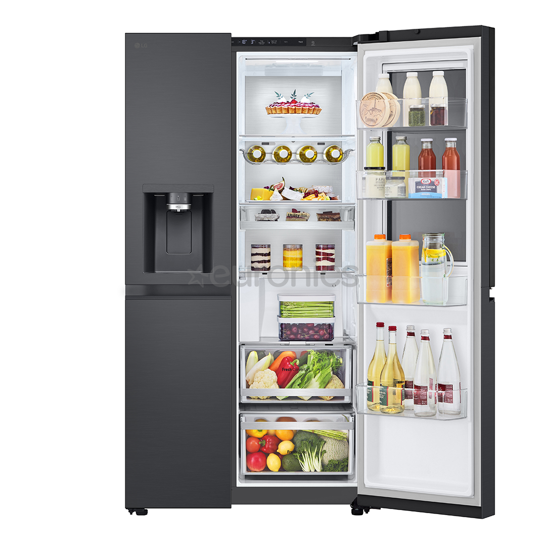 LG, InstaView, 628 л, высота 179 см, черный - SBS-холодильник