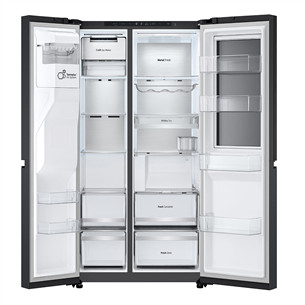 LG, InstaView, 628 L, augstums 179 cm, melna - SBS Ledusskapis