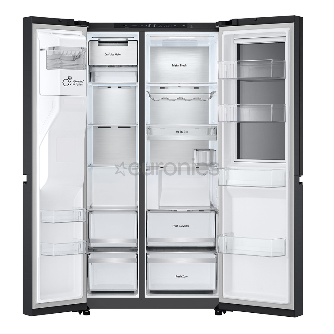 LG, InstaView, 628 L, augstums 179 cm, melna - SBS Ledusskapis