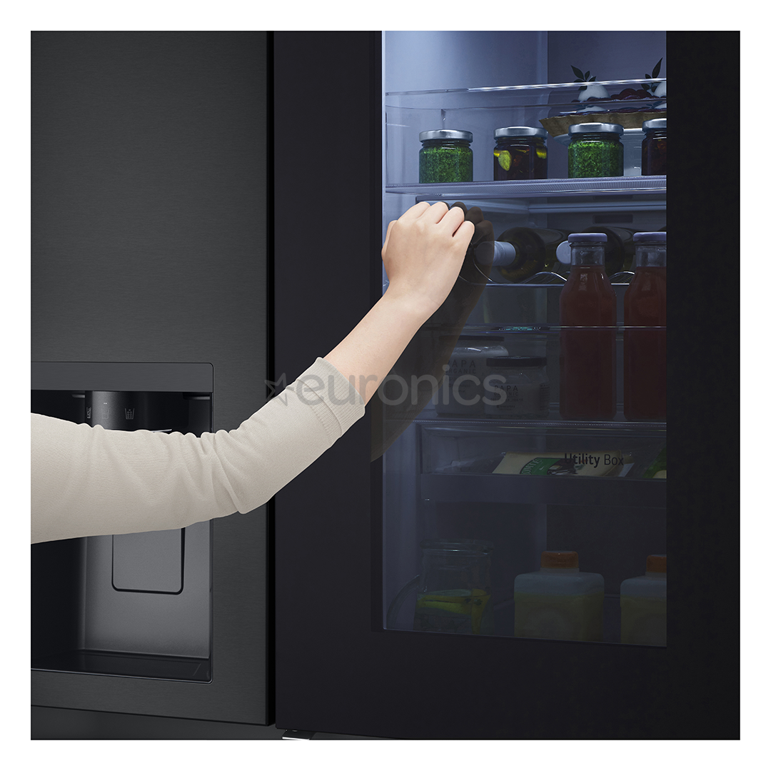 LG, InstaView, 628 л, высота 179 см, черный - SBS-холодильник