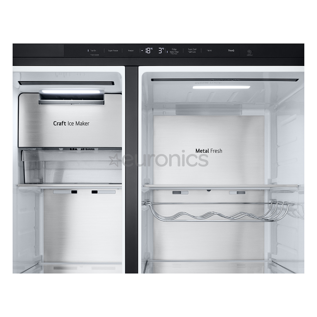 LG, InstaView, 628 L, augstums 179 cm, melna - SBS Ledusskapis