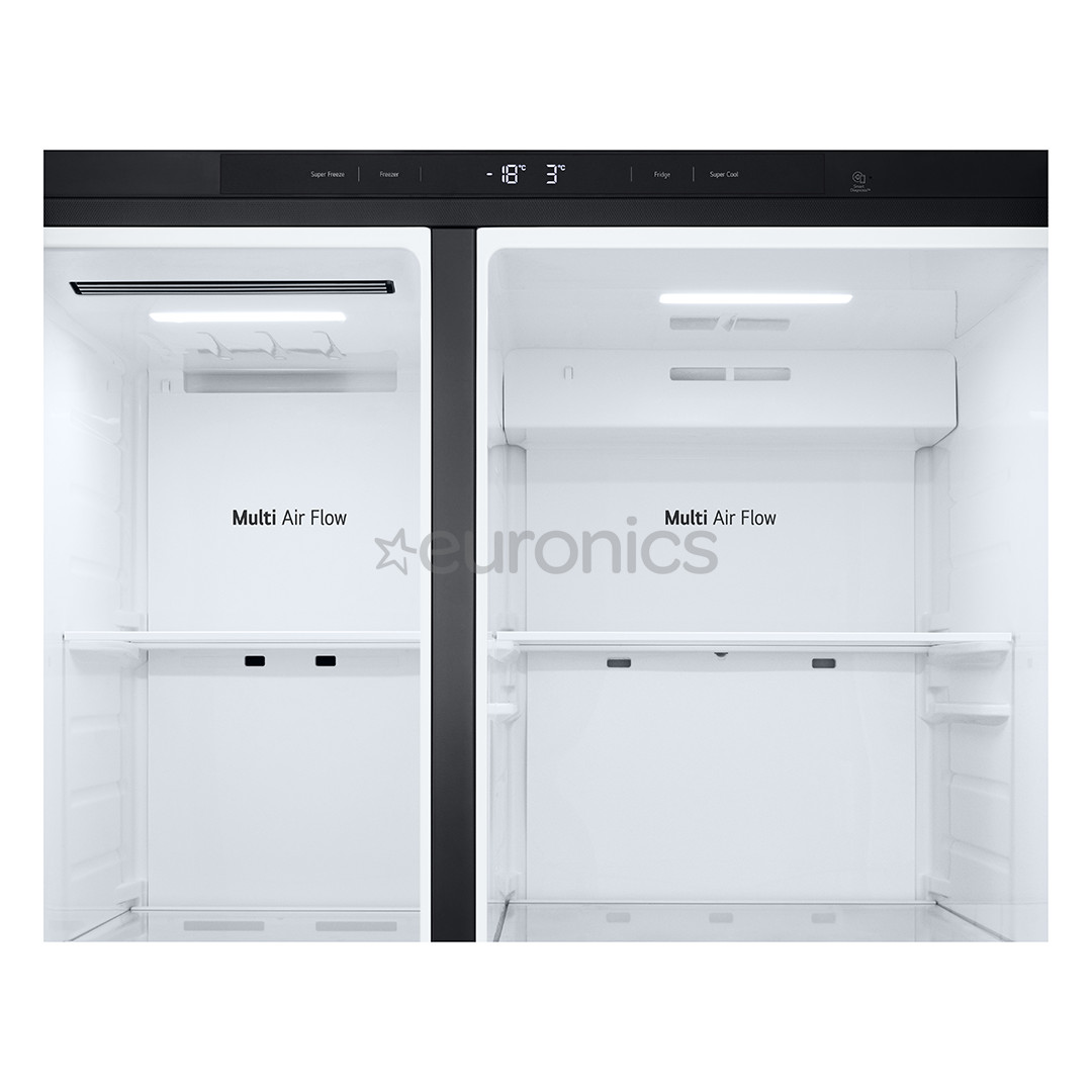 LG, NoFrost, 664 L, augstums 179 cm, melna - Ledusskapis