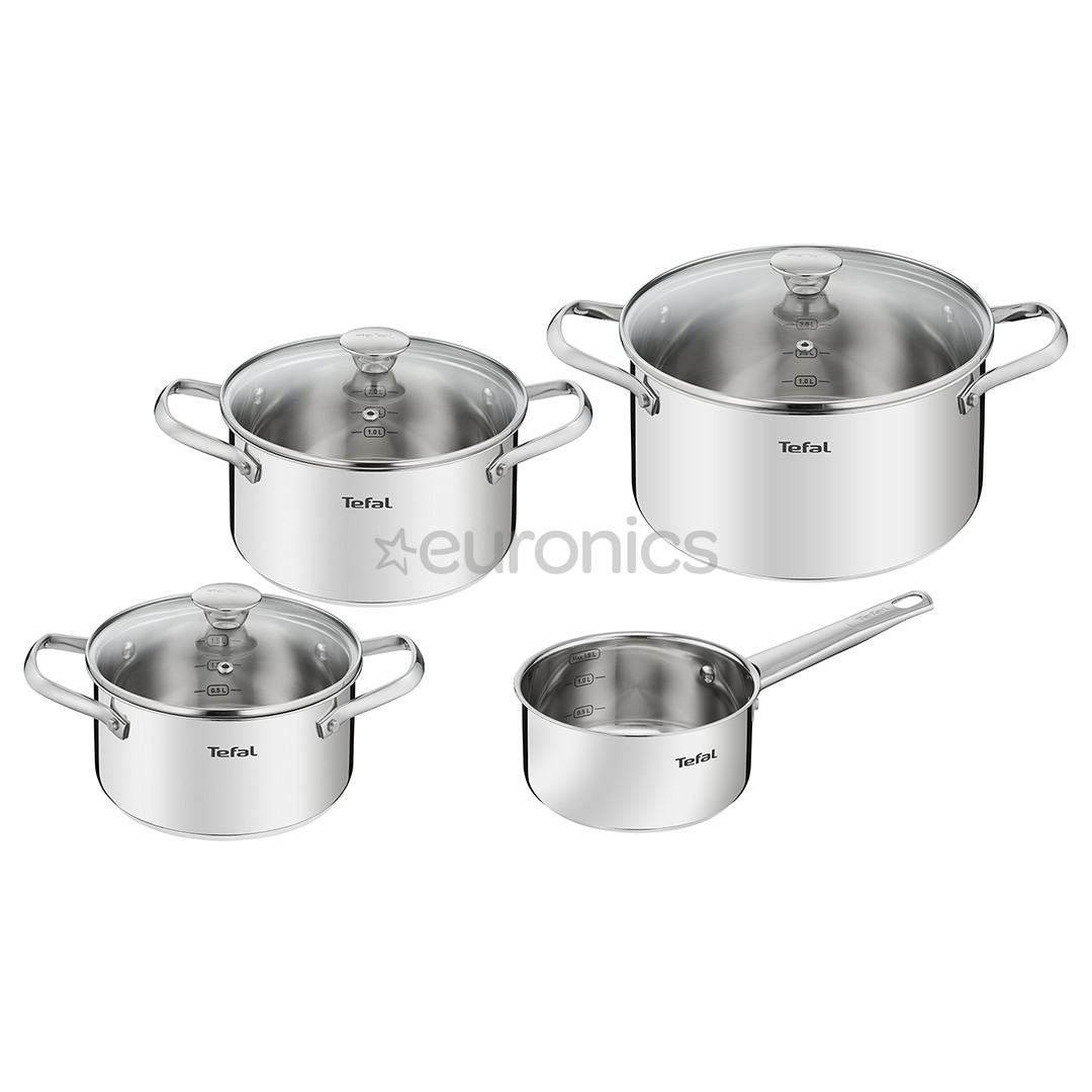 Tefal Cook Eat, 16/20/24 cm, 7 pc set - Saucepan + stewpots + lids