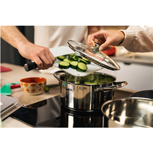 Tefal Cook Eat, 7 priekšmeti, 16/20/24 cm - Katlu komplekts + vāki
