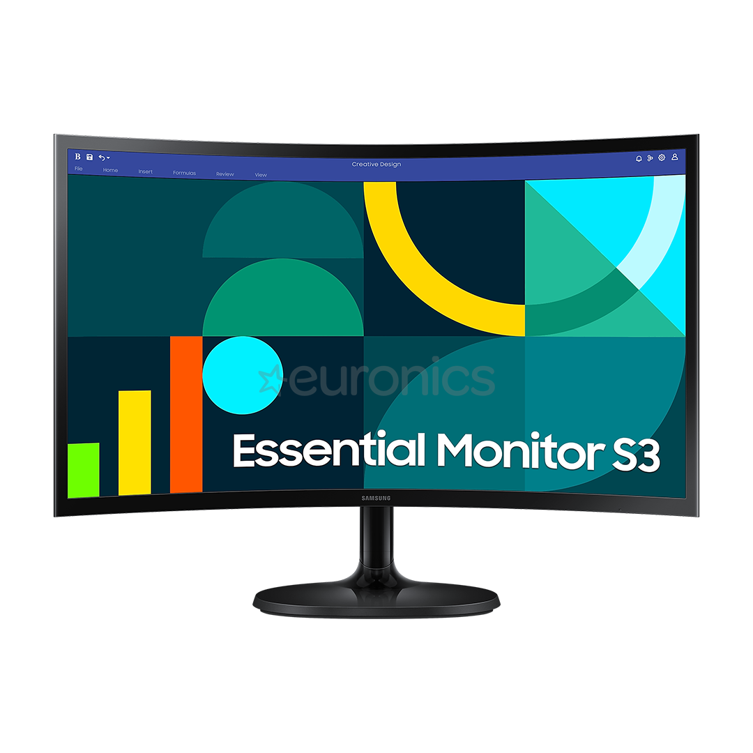 Samsung S36GD, 24'', 100 Hz, VA, FHD, ieliekts, melna - Monitors
