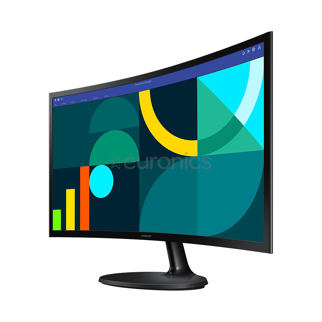 Samsung S36GD, 24'', 100 Hz, VA, FHD, ieliekts, melna - Monitors