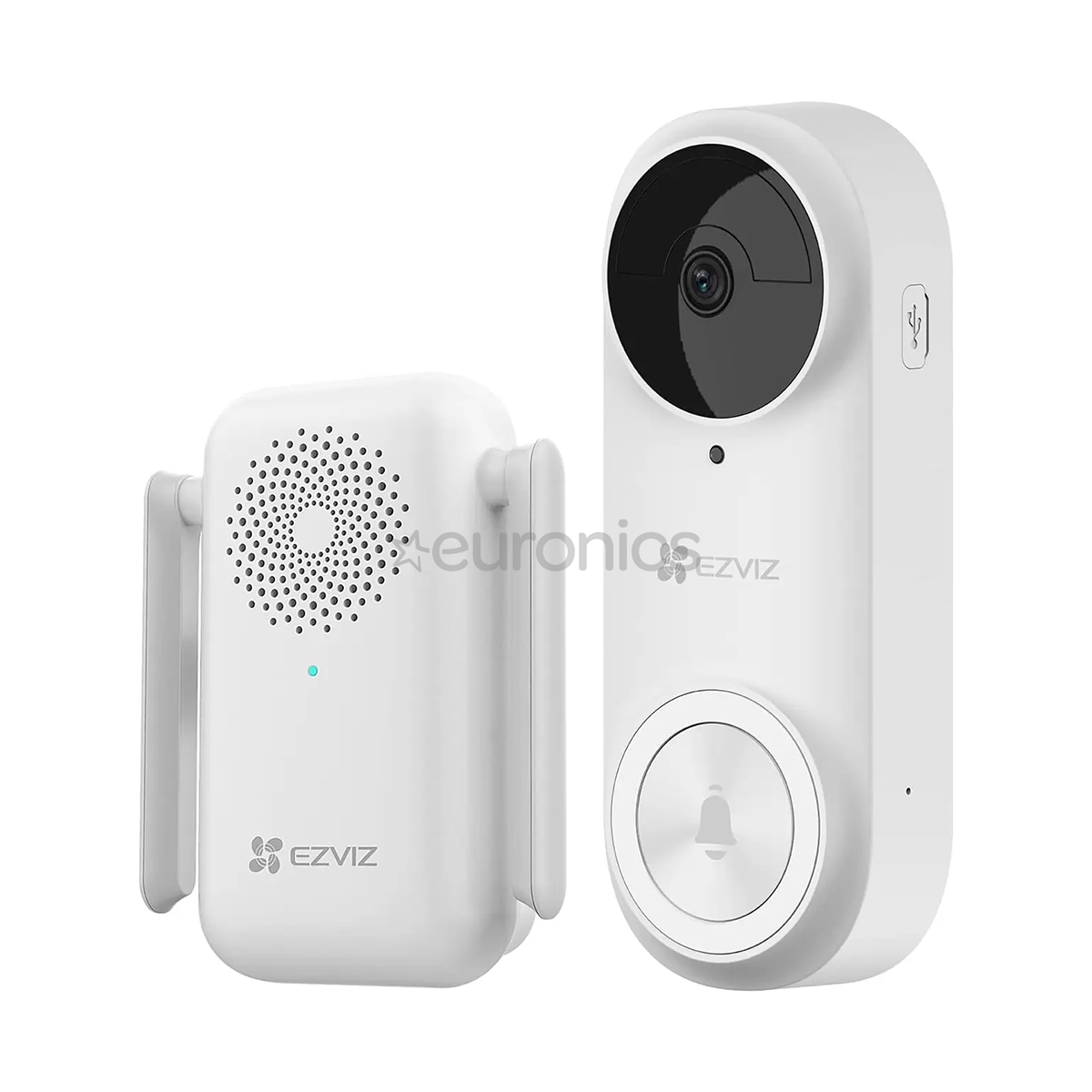 EZVIZ DB2 Pro, 2K, питание от аккумултора, белый - Умный дверной звонок с камерой