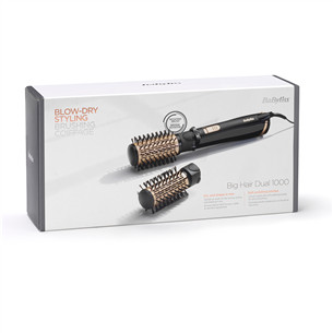 BaByliss Big Hair Dual 1000, 1000 W, melna/zelta - Rotējošs matu veidotājs