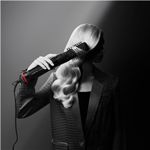 Rowenta x Karl Lagerfeld Brush Activ', 1000 W, melna/sarkana - Rotējošs matu veidotājs