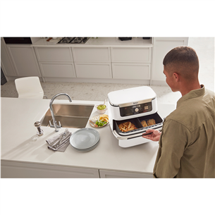 Ninja Foodi FlexDrawer Dual, 10.4 L, 2470 W, balta - Karstā gaisa friteris