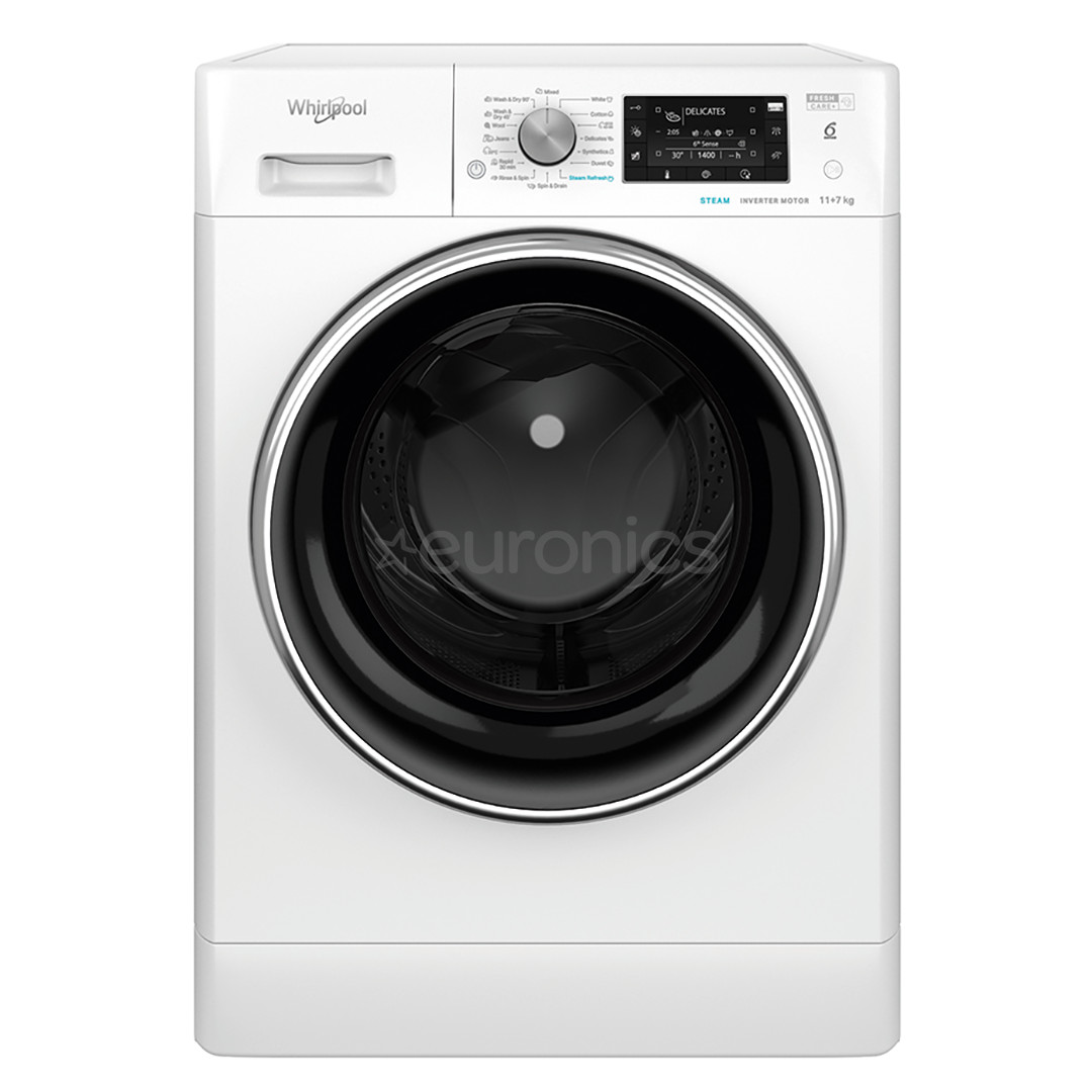Whirlpool, 11 кг / 7 кг, глубина 60,5 см, 1600 об/мин - Стирально-сушильная машина