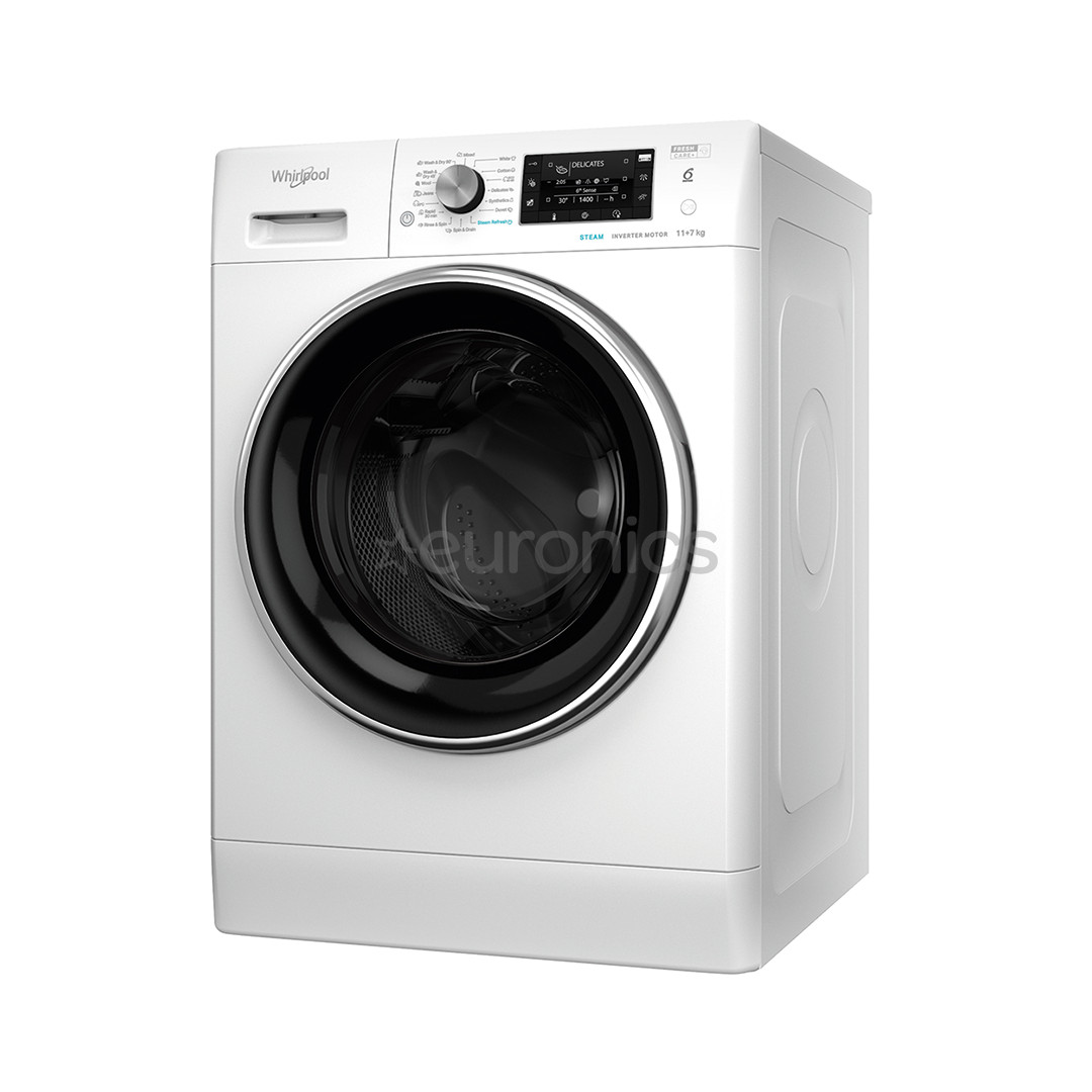 Whirlpool, 11 кг / 7 кг, глубина 60,5 см, 1600 об/мин - Стирально-сушильная машина