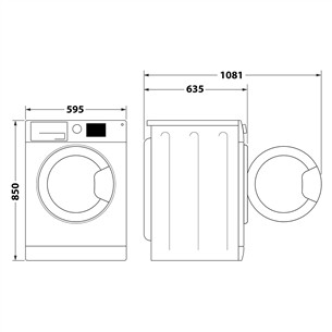 Whirlpool, 11 кг / 7 кг, глубина 60,5 см, 1600 об/мин - Стирально-сушильная машина