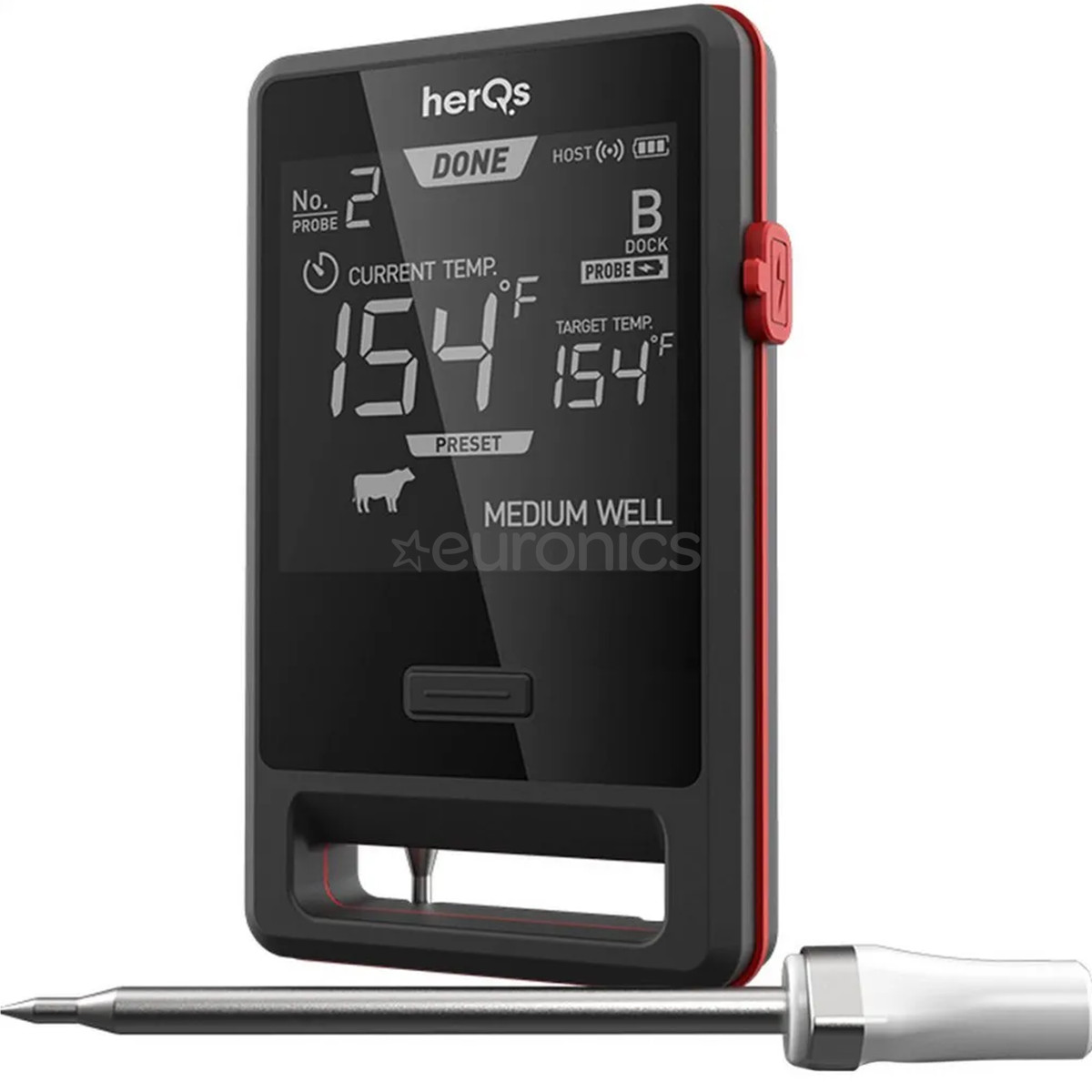 HerQs Pin PRO, black - Smart cooking thermometer