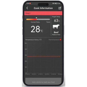 HerQs Dome thermometer, melna - Viedais gatavošanas termometrs