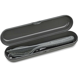KOZIOL, Klikk Ready, nature ash grey - Cutlery set in case PR000126763