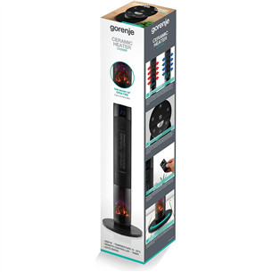 Gorenje, 2000 W, melna - Elektriskais sildītājs