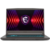 MSI Thin 15, 15,6'', FHD, 144 Hz, i5, 16 GB, 512 GB, RTX 4050, tumši pelēka - Portatīvais dators