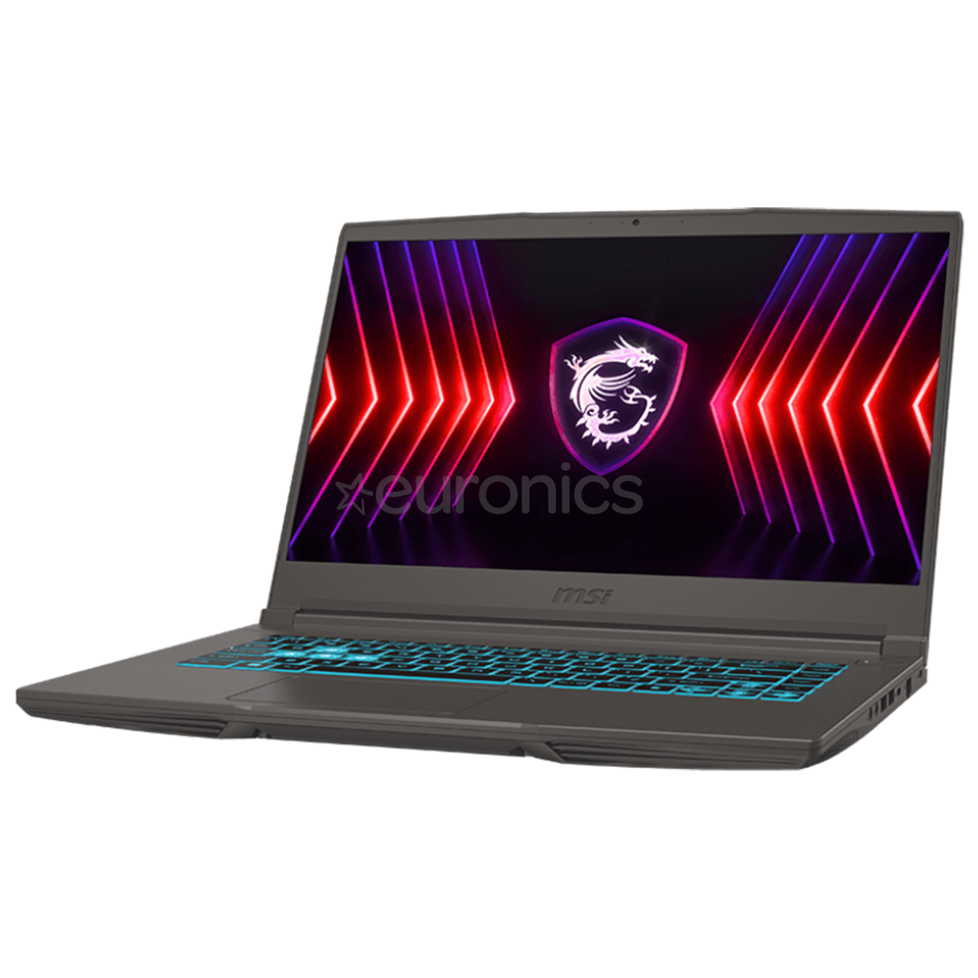 MSI Thin 15, 15,6'', FHD, 144 Hz, i5, 16 GB, 512 GB, RTX 4050, tumši pelēka - Portatīvais dators
