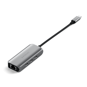 Satechi 4-in-1 USB-C Hub, LAN, серый - USB-хаб