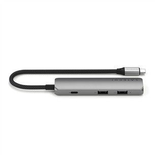 Satechi 4-in-1 USB-C Slim Multiport Adapter 4K, серый - USB-хаб