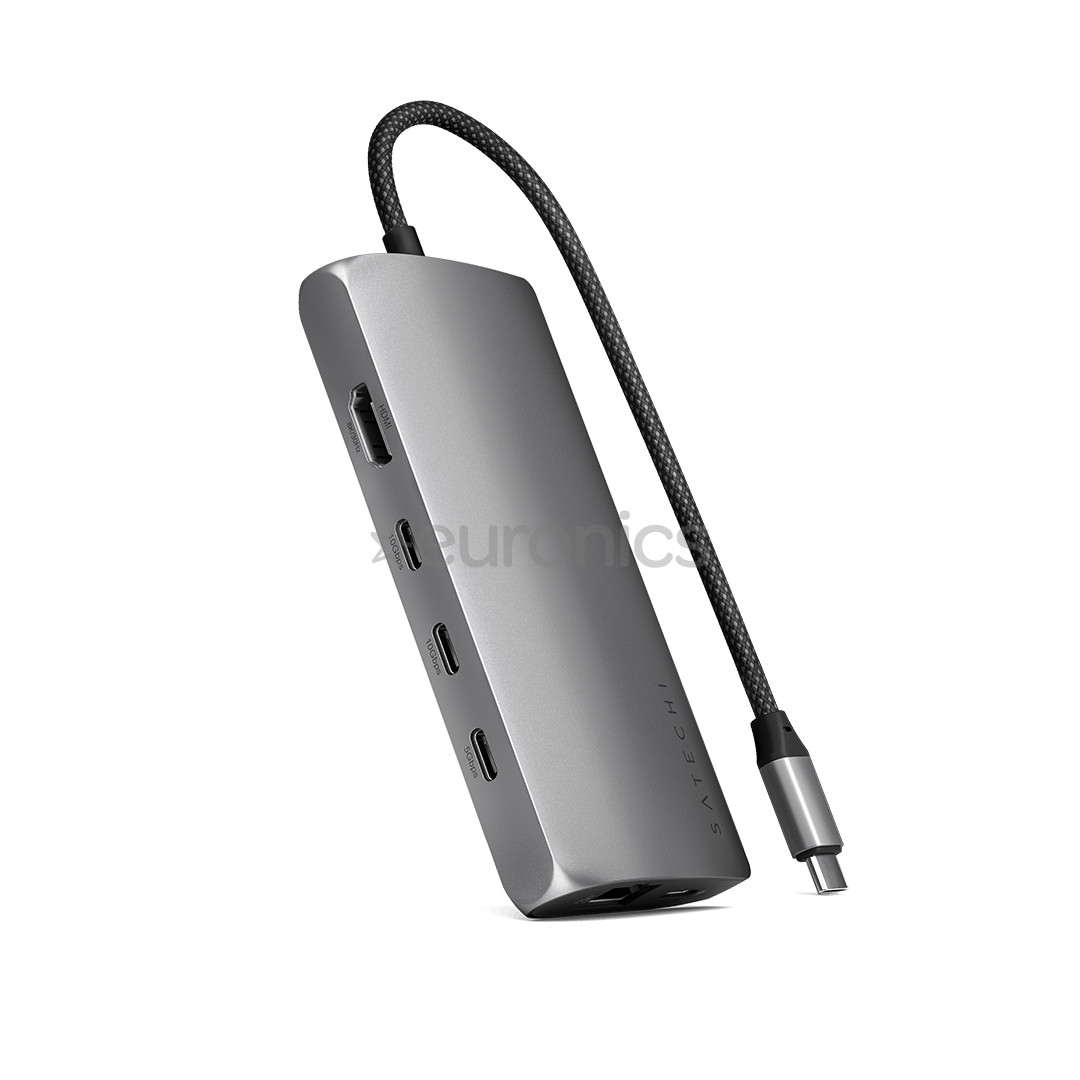 Satechi USB-C Multiport Adapter 8K With Ethernet V3, серый - USB-хаб