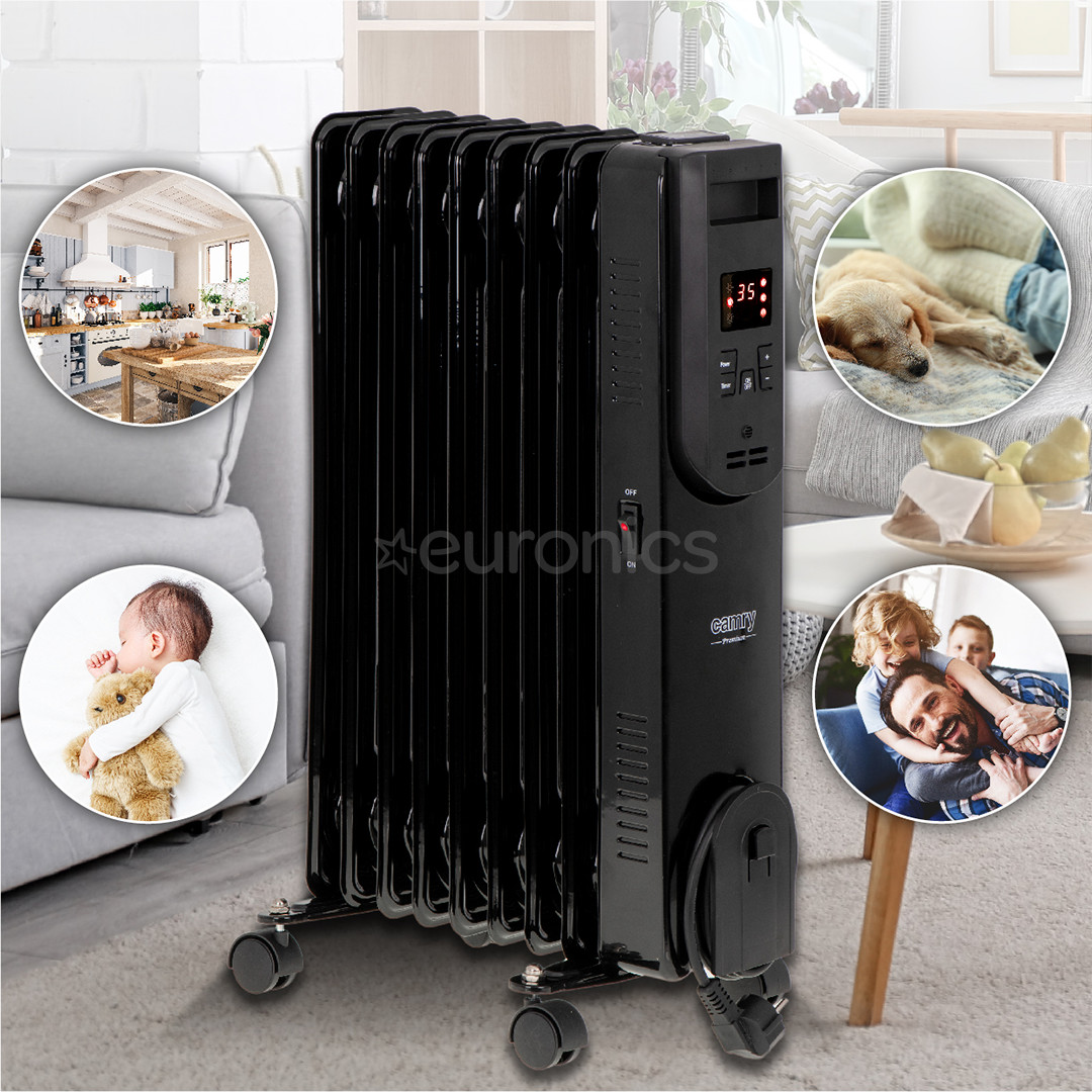 Camry, 9 sekcijas, 2000 W, melna - Eļļas radiators