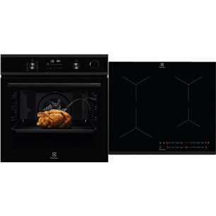 Electrolux SteamCrisp 700, 72 L, black - Built-in oven + induction hob EOC6P77H+CIT61443