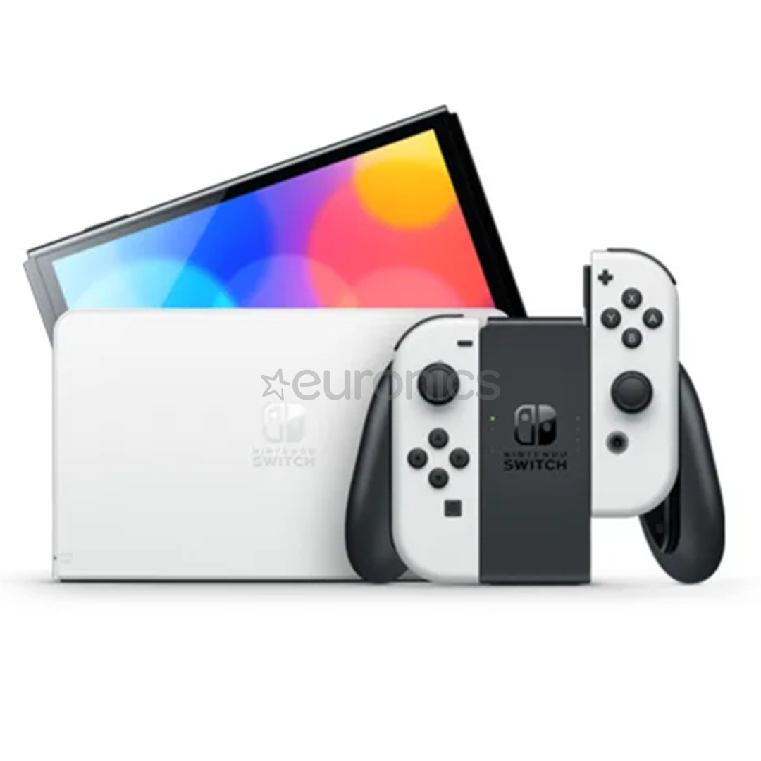 Nintendo Switch OLED + Super Mario Bros. Wonder + NSO 12M, balta - Spēļu konsoles komplekts
