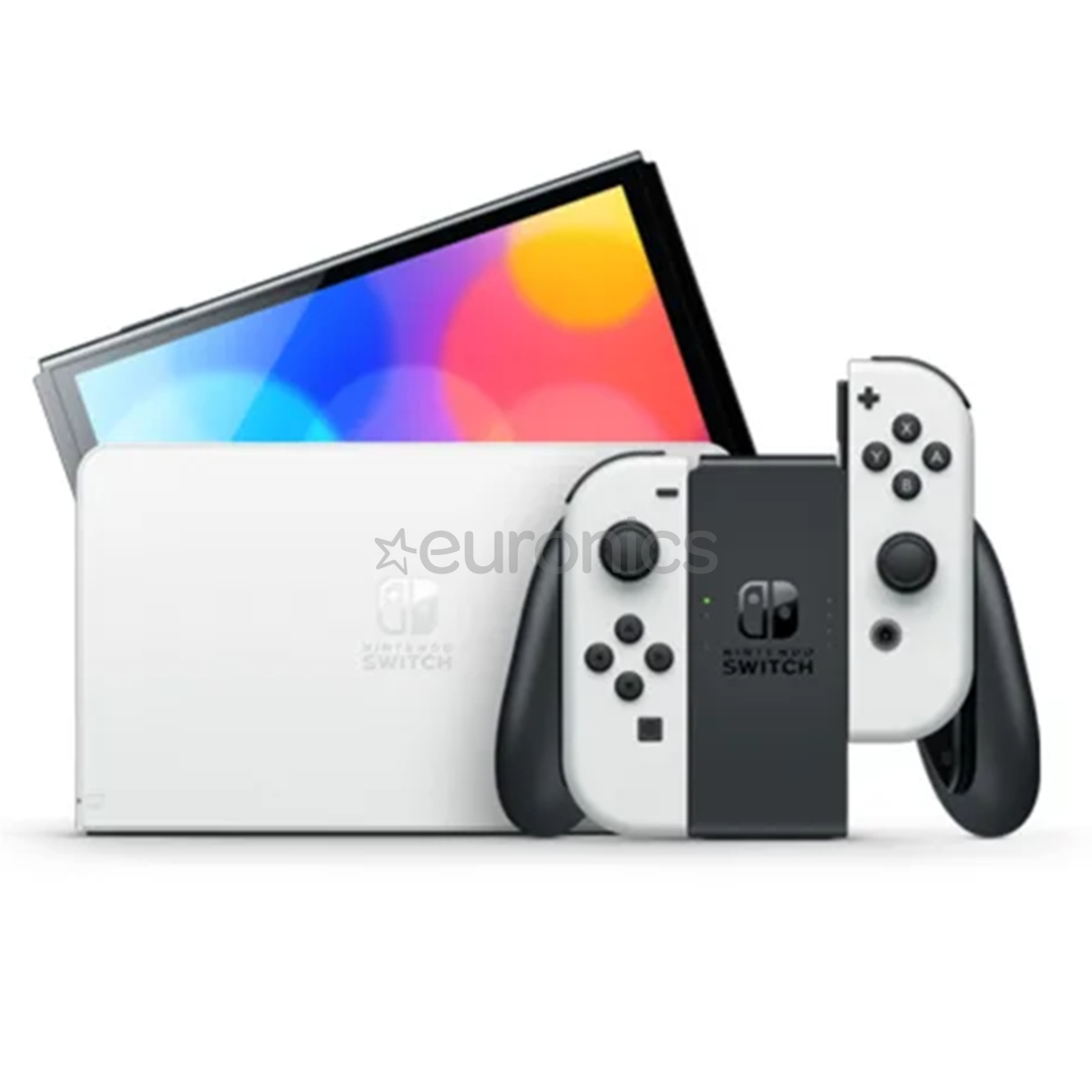 Nintendo Switch OLED + Super Mario Bros. Wonder + NSO 12M, balta - Spēļu konsoles komplekts