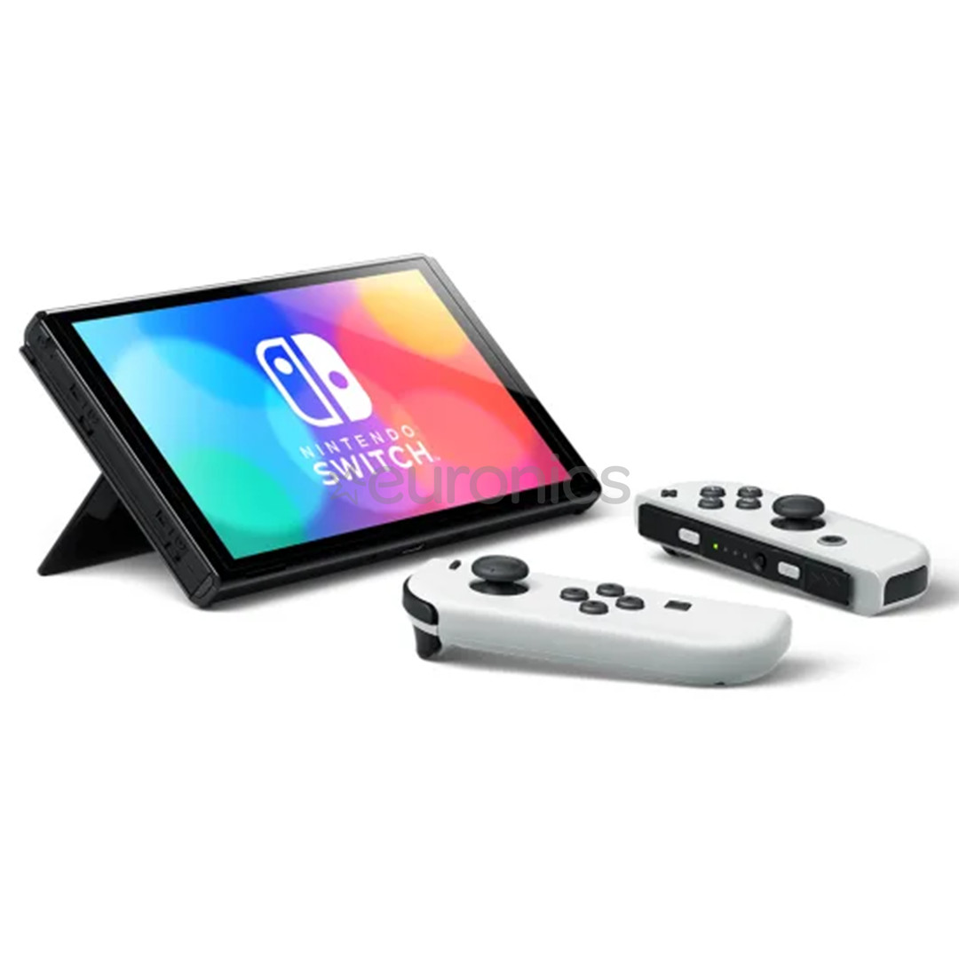 Nintendo Switch OLED + Super Mario Bros. Wonder + NSO 12M, balta - Spēļu konsoles komplekts