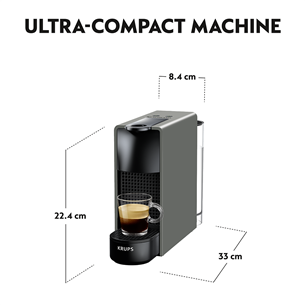 Krups Nespresso Essenza Mini, pelēka - Kapsulu kafijas automāts