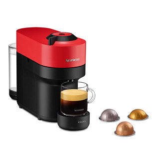 Krups Nespresso Vertuo Pop, sarkana - Kapsulu kafijas automāts