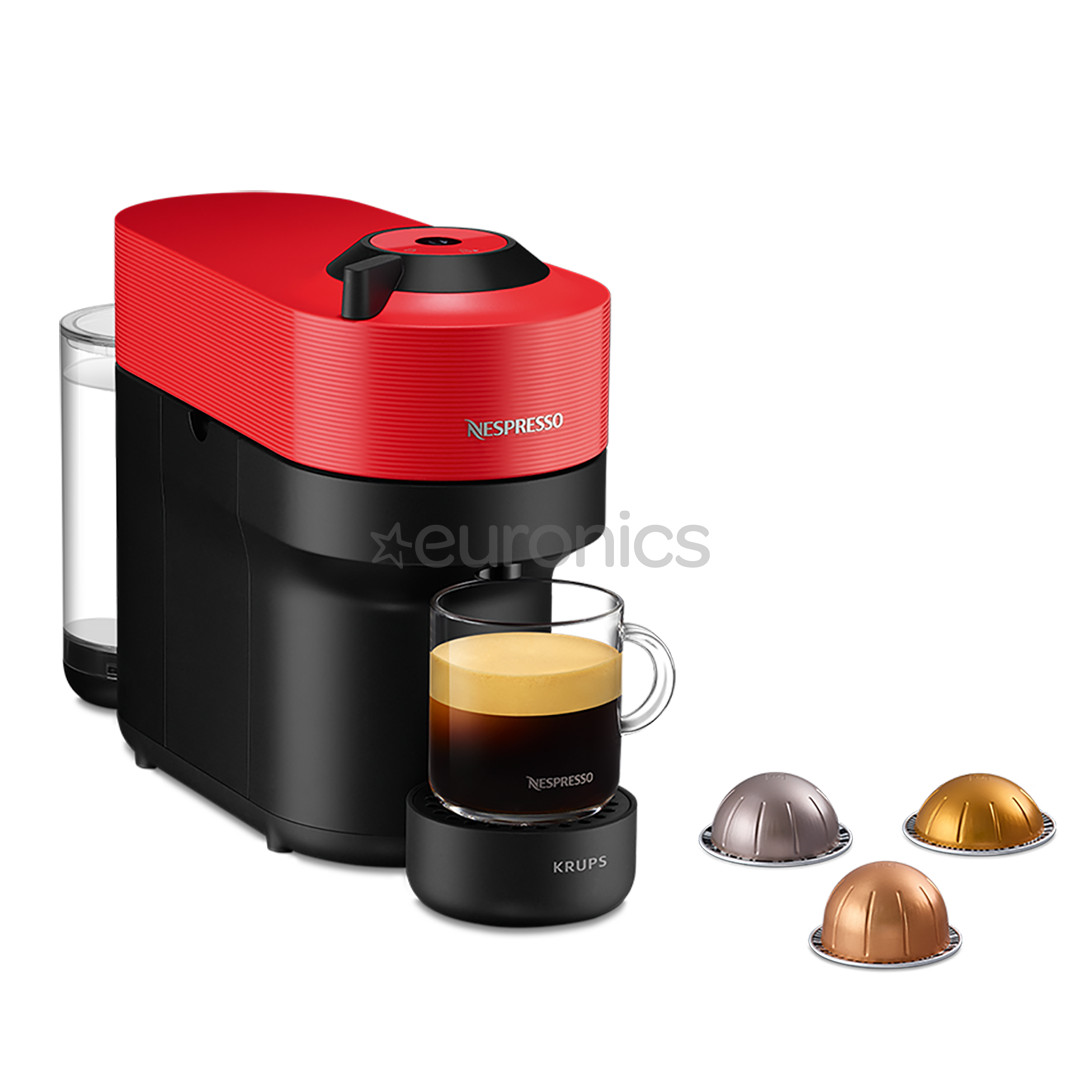 Krups Nespresso Vertuo Pop, sarkana - Kapsulu kafijas automāts