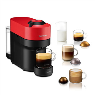 Krups Nespresso Vertuo Pop, sarkana - Kapsulu kafijas automāts