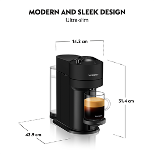 Krups Nespresso Vertuo Next, matt black - Capsule coffee machine
