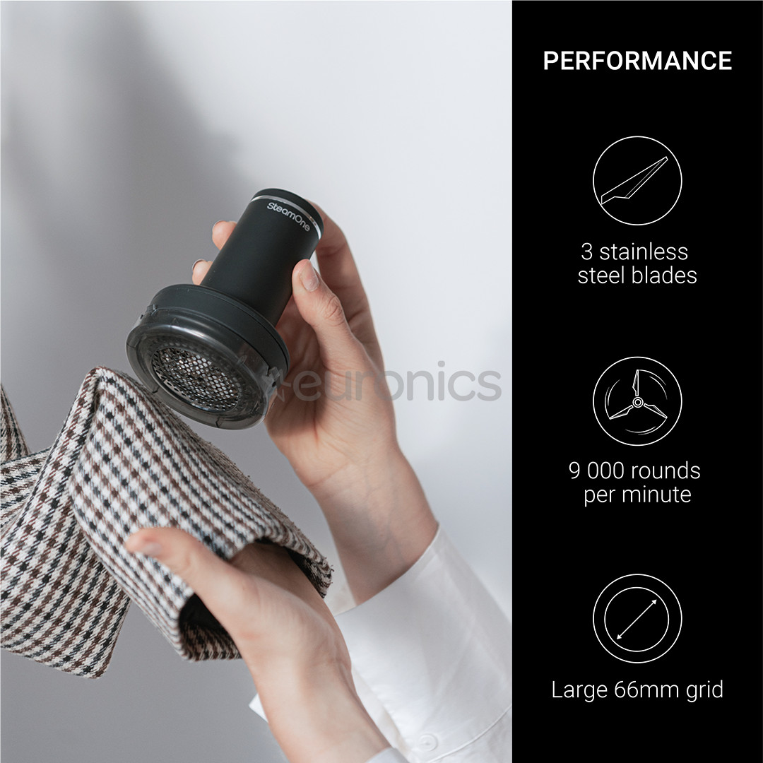 SteamOne, black - Portable steamer + lint remover