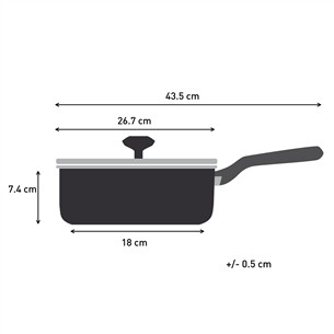 Tefal One Pick Pot, 24 cm, melna - Dziļā panna cepšanai