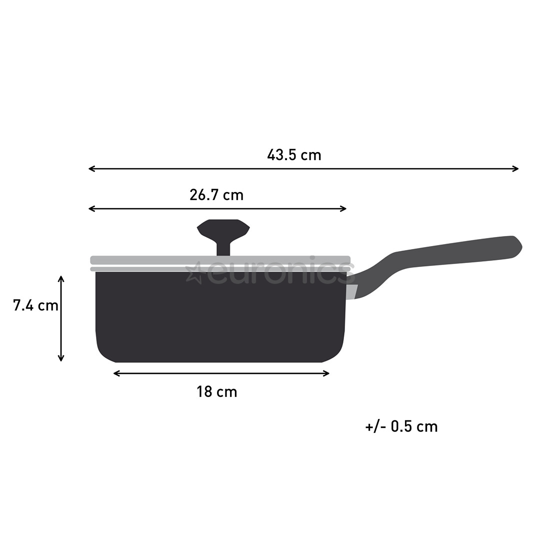 Tefal One Pick Pot, 24 cm, melna - Dziļā panna cepšanai