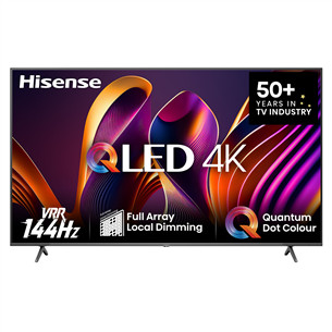 Hisense E7NQ PRO, 65'', 4K UHD, QLED, melna - Televizors