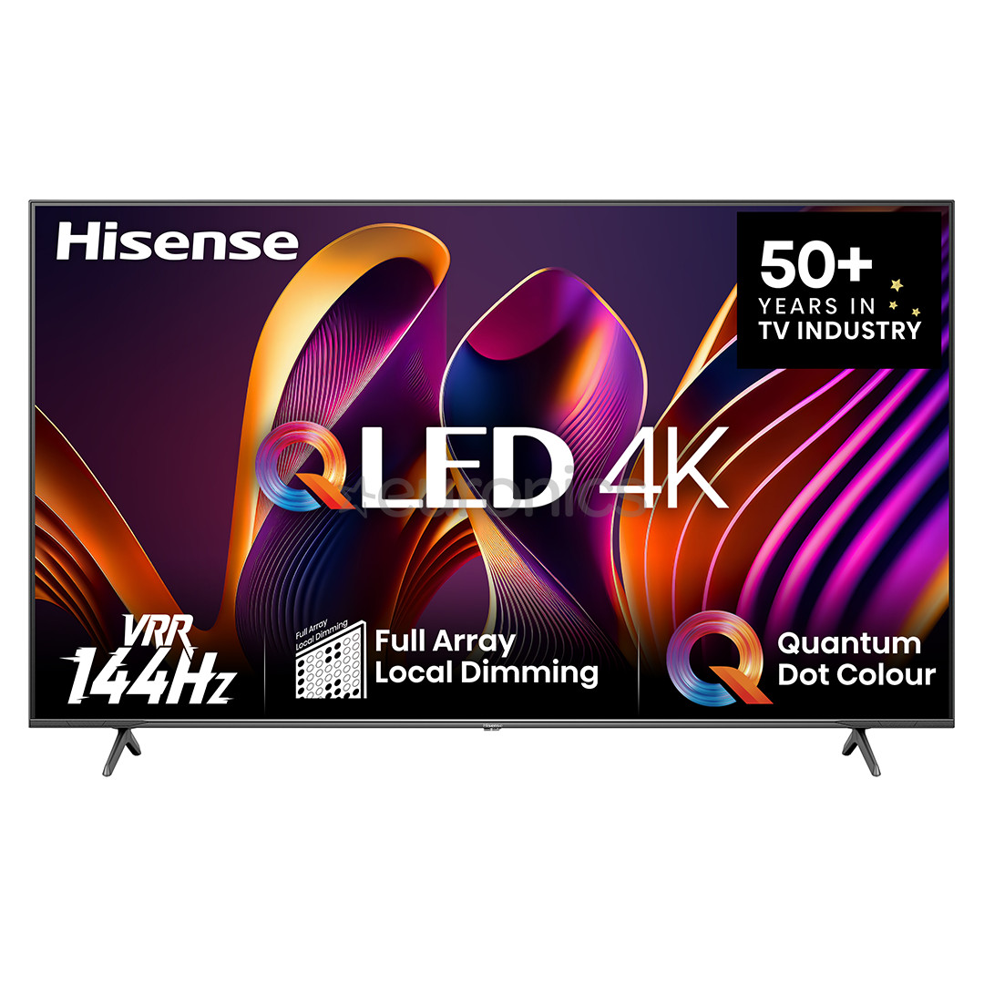 Hisense E7NQ PRO, 65'', 4K UHD, QLED, melna - Televizors 65E7NQPRO