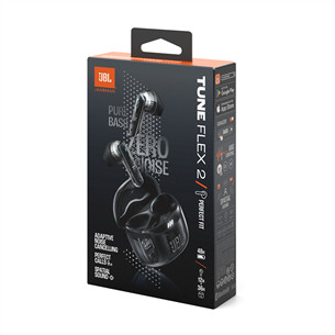 JBL Tune Flex 2, melna - Bezvadu austiņas