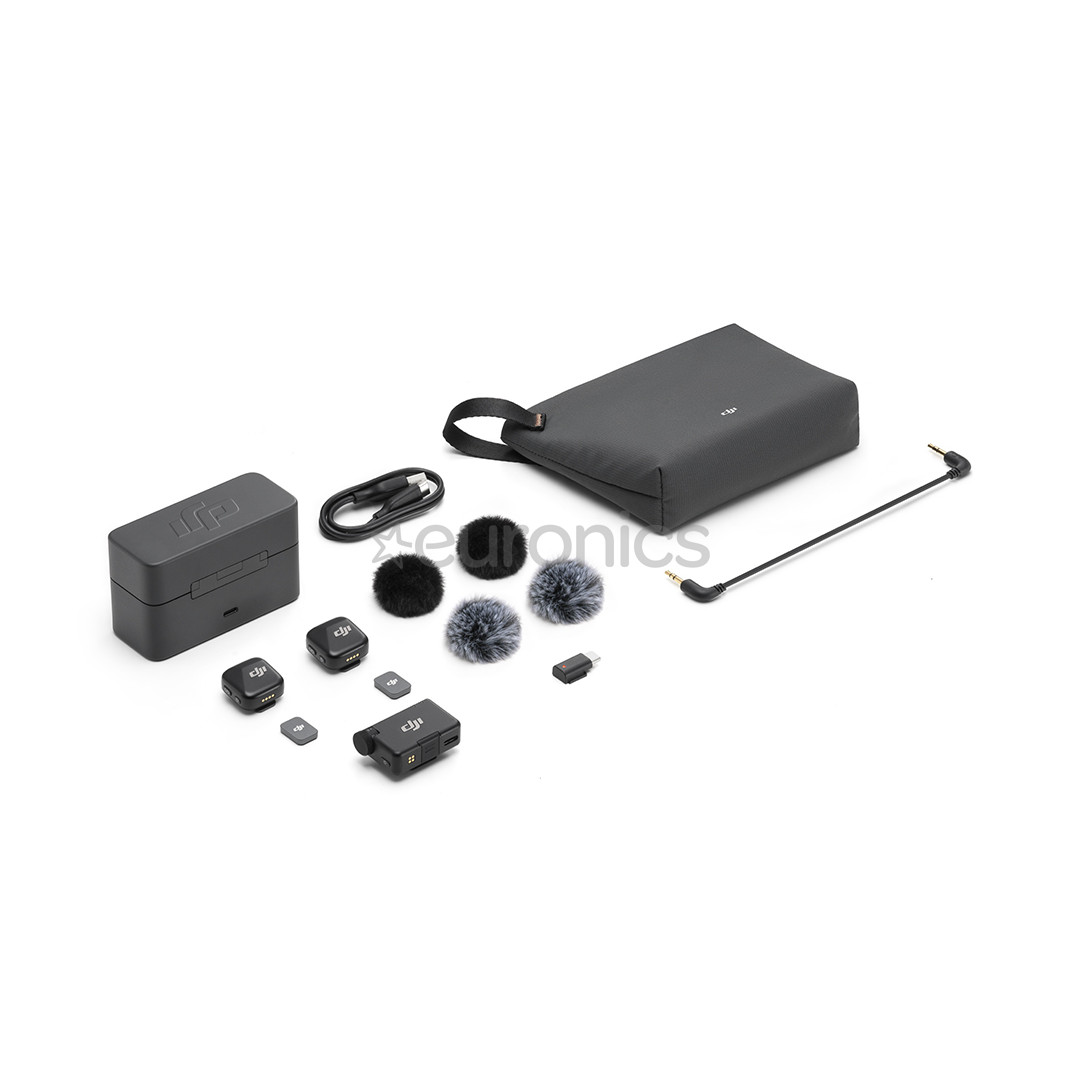 Dji Mic Mini, 2 TX + 1 RX + Charging Case, black - Wireless microphone