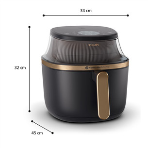 Philips 3000 Series, 7,2 л, 2000 Вт, черный - Аэрогриль